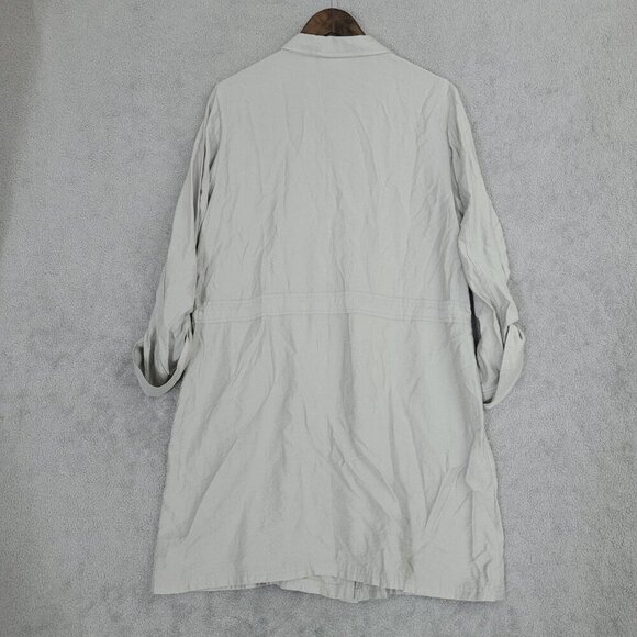 Chico's Womens Gray Button-Up Shirt Dress Size 2/L Rayon/Nylon Blend  28PT - Picture 2 of 8